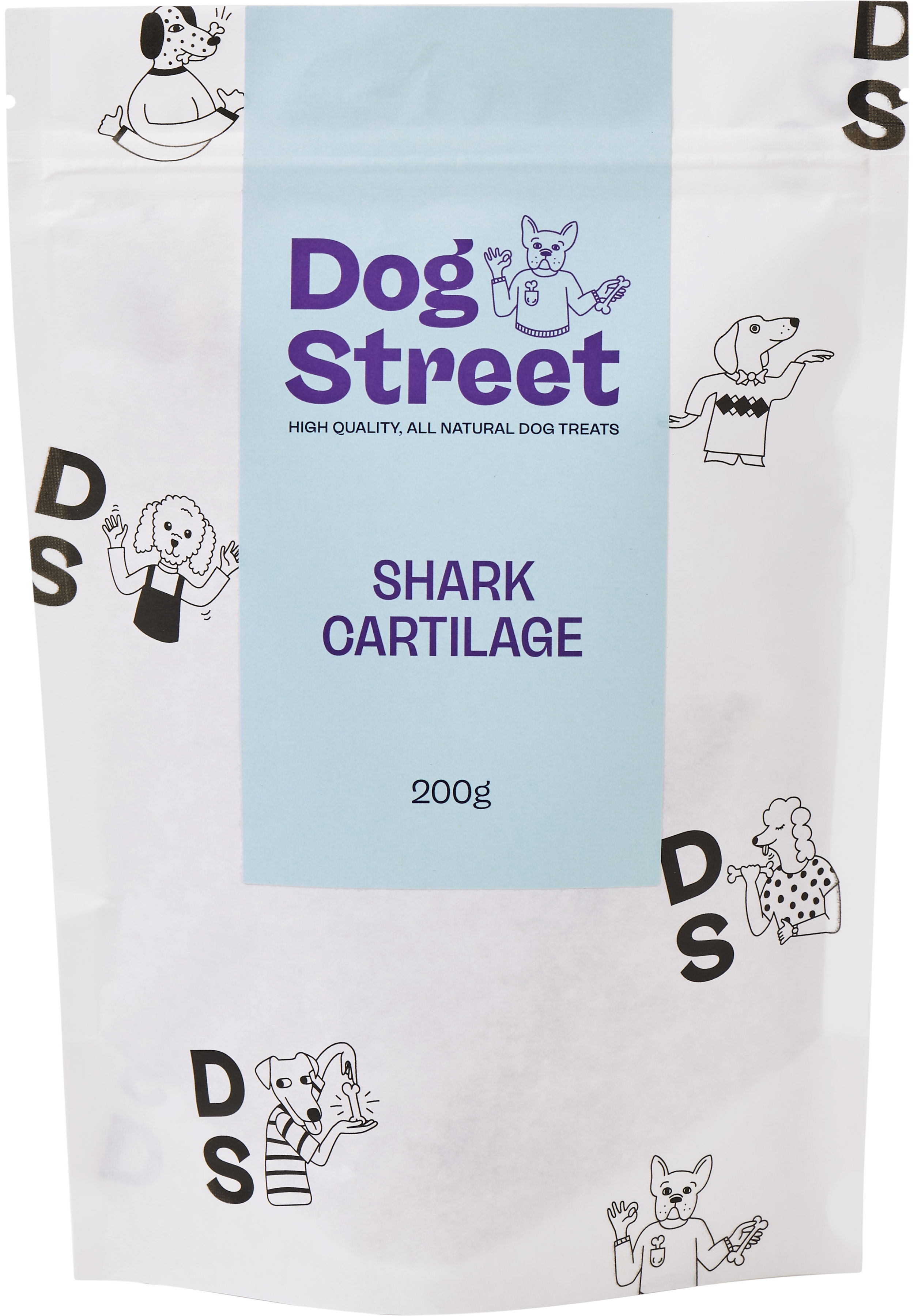 Front of Dog Street Shark Cartilage resealable pack.